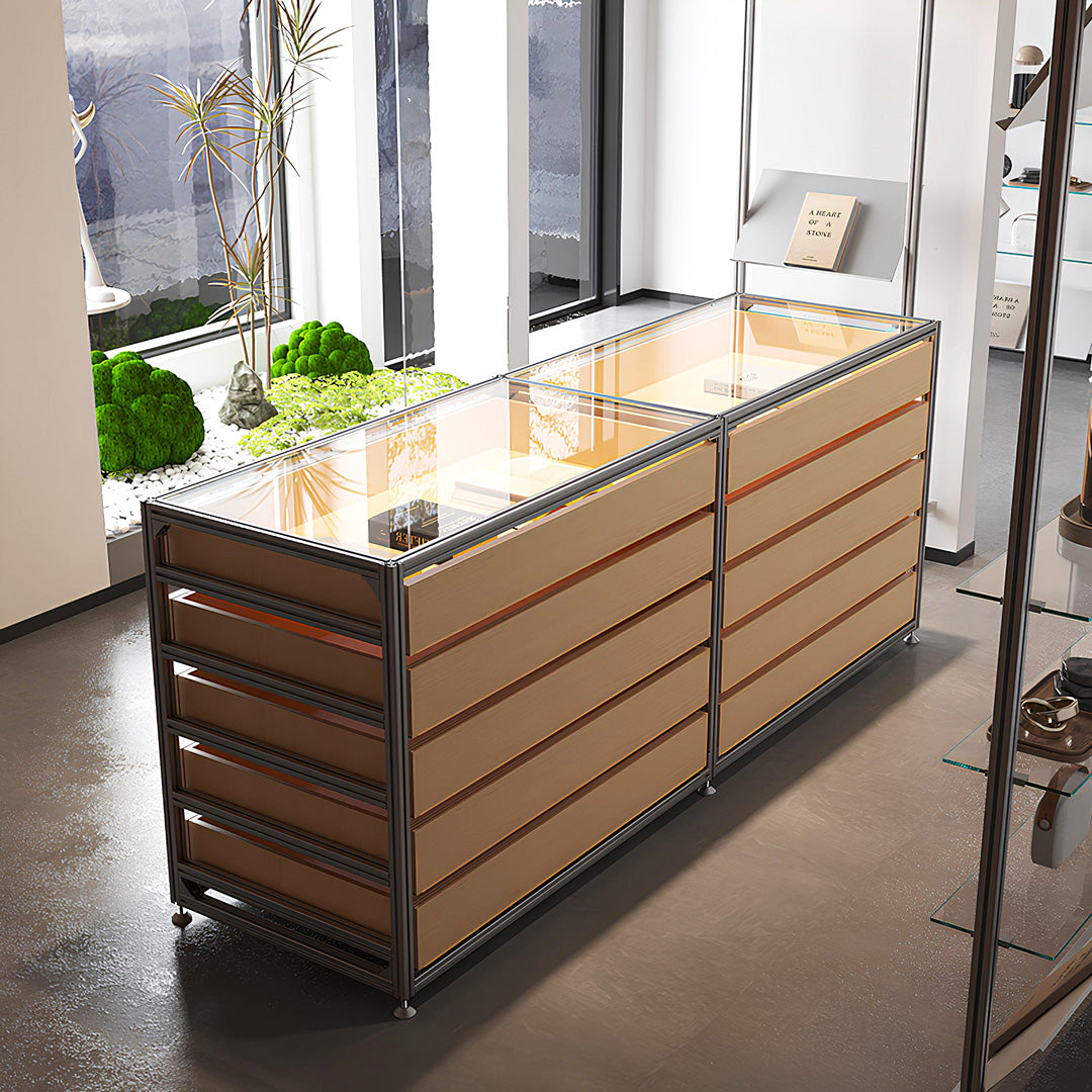 Glass-Top Display Drawer Unit